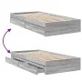 Sonoma gray engineered wood bed with drawers 75x190 cm by vidaXL, Beds and slatted bases - Ref: Foro24-3280718, Price: 123,25...
