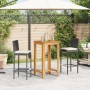 Mesa y taburetes de jardín 3 pzas madera acacia ratán PE negro by vidaXL, Garden sets - Ref: Foro24-3295262, Price: 271,79 €,...