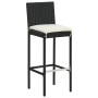 Gartentisch und 3-teiliges Hocker-Set aus Akazienholz und schwarzem PE-Rattan. von vidaXL, Gartensets - Ref: Foro24-3295262, ...