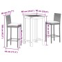 Mesa y taburetes de jardín 3 pzas madera acacia ratán PE negro by vidaXL, Garden sets - Ref: Foro24-3295262, Price: 271,79 €,...
