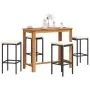 Mesa y taburetes de jardín 5 pzas madera acacia ratán PE negro by vidaXL, Garden sets - Ref: Foro24-3295283, Price: 284,46 €,...