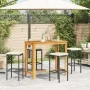 Mesa y taburetes de jardín 5 pzas madera acacia ratán PE negro by vidaXL, Garden sets - Ref: Foro24-3295283, Price: 284,46 €,...