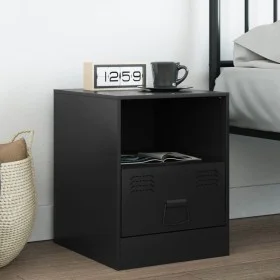 Mesita de noche acero negra 34,5x39x44 cm by vidaXL, Nightstands - Ref: Foro24-841751, Price: 51,63 €, Discount: %