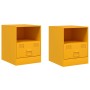 Mesitas de noche 2 uds acero amarillo mostaza 34,5x39x44 cm de vidaXL, Mesitas de noche - Ref: Foro24-841758, Precio: 82,28 €...