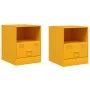 Mesitas de noche 2 uds acero amarillo mostaza 34,5x39x44 cm by vidaXL, Nightstands - Ref: Foro24-841758, Price: 81,49 €, Disc...