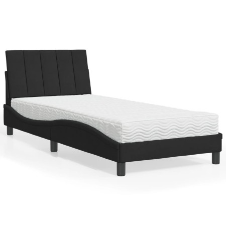 Bed with black velvet mattress 80x200 cm by vidaXL, Beds and slatted bases - Ref: Foro24-3208564, Price: 276,80 €, Discount: %