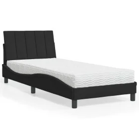 Cama con colchón terciopelo negro 90x190 cm de vidaXL, Camas y somieres - Ref: Foro24-3208570, Precio: 255,66 €, Descuento: %