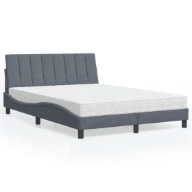 Bed with dark gray velvet mattress 140x190 cm by vidaXL, Beds and slatted bases - Ref: Foro24-3208593, Price: 383,27 €, Disco...