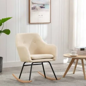 Silla mecedora de tela crema de vidaXL, Mecedoras - Ref: Foro24-289529, Precio: 133,75 €, Descuento: %
