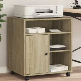 Druckerwagen aus Sonoma-Eiche mit Rollen 60x50x67 cm von vidaXL, Drucker unterstützt - Ref: Foro24-840627, Preis: 90,63 €, Ra...