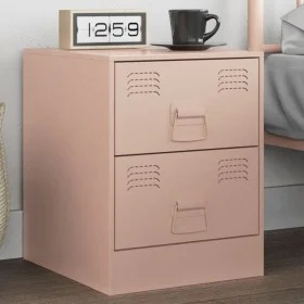 Mesita de noche acero rosa 34,5x39x44 cm by vidaXL, Nightstands - Ref: Foro24-841621, Price: 53,92 €, Discount: %