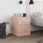 Mesita de noche acero rosa 34,5x39x44 cm de vidaXL, Mesitas de noche - Ref: Foro24-841621, Precio: 54,14 €, Descuento: %