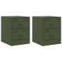 Nachttische, 2 Stück, grüner Stahl, 34,5x39x44 cm. von vidaXL, Nachttische - Ref: Foro24-841628, Preis: 93,28 €, Rabatt: %