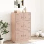 Aparador de acero rosa 67x39x107 cm by vidaXL, Sideboards - Ref: Foro24-841656, Price: 129,48 €, Discount: %