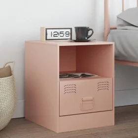 Mesita de noche acero rosa 34,5x39x44 cm by vidaXL, Nightstands - Ref: Foro24-841753, Price: 53,87 €, Discount: %