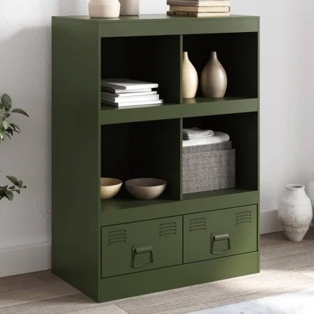 Aparador de acero verde oliva 67x39x95 cm de vidaXL, Aparadores - Ref: Foro24-841803, Precio: 120,53 €, Descuento: %