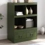 Aparador de acero verde oliva 67x39x95 cm de vidaXL, Aparadores - Ref: Foro24-841803, Precio: 120,53 €, Descuento: %