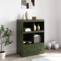 Aparador de acero verde oliva 67x39x95 cm de vidaXL, Aparadores - Ref: Foro24-841803, Precio: 121,76 €, Descuento: %