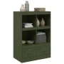 Aparador de acero verde oliva 67x39x95 cm de vidaXL, Aparadores - Ref: Foro24-841803, Precio: 120,53 €, Descuento: %