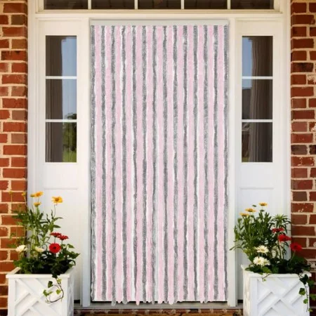 Cortina antimoscas chenilla gris plateado y rosa 118x220 cm by vidaXL, Mosquito nets for windows - Ref: Foro24-4004886, Price...