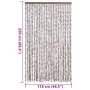 Fliegengitter-Vorhang aus Chenille in Beige und Weiß 118x220 cm von vidaXL, Moskitonetze für Fenster - Ref: Foro24-4004892, P...