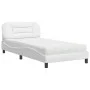 Bed with white synthetic leather mattress 100x200 cm by vidaXL, Beds and slatted bases - Ref: Foro24-3208704, Price: 332,17 €...