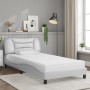 Bed with white synthetic leather mattress 100x200 cm by vidaXL, Beds and slatted bases - Ref: Foro24-3208704, Price: 305,08 €...