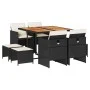 Garten-Essgruppe 9-teilig mit schwarzen Polstern aus synthetischem Rattan von vidaXL, Gartensets - Ref: Foro24-3277730, Preis...