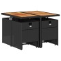 Set de comedor de jardín 9 pzas y cojines ratán sintético negro by vidaXL, Garden sets - Ref: Foro24-3277730, Price: 443,56 €...