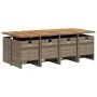 Set comedor de jardín con cojines 13 pzas ratán sintético gris de vidaXL, Conjuntos de jardín - Ref: Foro24-3277753, Precio: ...