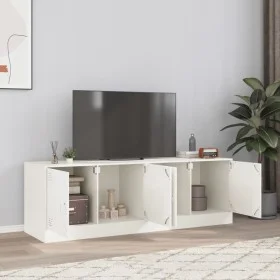Muebles para TV 2 unidades acero blanco 67x39x44 cm von vidaXL, TV-Möbel - Ref: Foro24-841642, Preis: 108,09 €, Rabatt: %