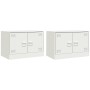 Muebles para TV 2 unidades acero blanco 67x39x44 cm von vidaXL, TV-Möbel - Ref: Foro24-841642, Preis: 109,14 €, Rabatt: %
