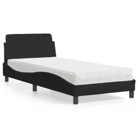 Bed with black fabric mattress 90x190 cm by vidaXL, Beds and slatted bases - Ref: Foro24-3208306, Price: 247,26 €, Discount: %