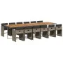 Set comedor de jardín con cojines 13 pzas ratán sintético gris by vidaXL, Garden sets - Ref: Foro24-3277897, Price: 1,00 €, D...