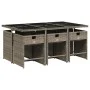 Garten-Essgruppe, 7-teilig, mit grauen Polstern aus synthetischem Rattan. von vidaXL, Gartensets - Ref: Foro24-3277855, Preis...