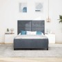 Estructura de cama Gris oscuro 160 x 200 cm Terciopelo