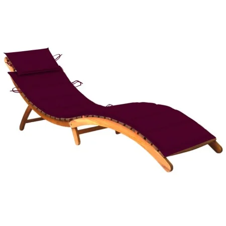 Tumbona de jardín con cojín madera maciza de acacia de vidaXL, Tumbonas - Ref: Foro24-3061581, Precio: 186,05 €, Descuento: %
