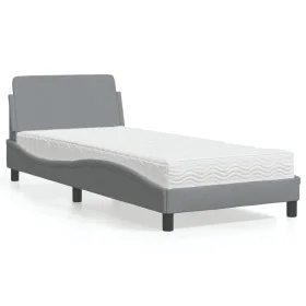 Bed with light gray fabric mattress 90x190 cm by vidaXL, Beds and slatted bases - Ref: Foro24-3208304, Price: 244,08 €, Disco...