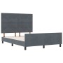 Estructura de cama Gris oscuro 160 x 200 cm Terciopelo