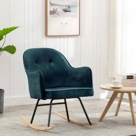 Silla mecedora de terciopelo azul by vidaXL, Rocking chairs - Ref: Foro24-289518, Price: 115,60 €, Discount: %