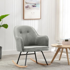 Gray Velvet Rocking Chair by vidaXL, Rocking chairs - Ref: Foro24-289519, Price: 130,76 €, Discount: %
