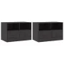 Muebles para TV 2 unidades acero negro 67x39x44 cm de vidaXL, Muebles TV - Ref: Foro24-841740, Precio: 122,29 €, Descuento: %