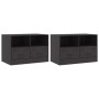 TV-Möbel 2 Einheiten aus schwarzem Stahl 67x39x44 cm von vidaXL, TV-Möbel - Ref: Foro24-841740, Preis: 123,49 €, Rabatt: %