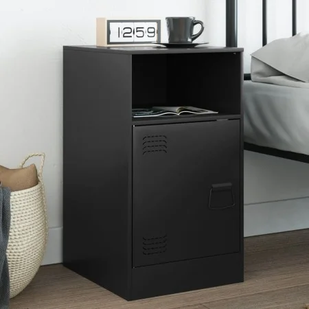 Nachttisch aus schwarzem Stahl, 34,5 x 39 x 62 cm von vidaXL, Nachttische - Ref: Foro24-841763, Preis: 57,40 €, Rabatt: %