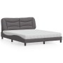 Bed with gray synthetic leather mattress 160x200 cm by vidaXL, Beds and slatted bases - Ref: Foro24-3208734, Price: 454,46 €,...