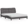 Bett mit grauer Kunstledermatratze 160x200 cm von vidaXL, Betten und Lattenroste - Ref: Foro24-3208734, Preis: 431,82 €, Raba...