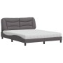 Bed with gray synthetic leather mattress 160x200 cm by vidaXL, Beds and slatted bases - Ref: Foro24-3208734, Price: 454,46 €,...