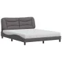 Bed with gray synthetic leather mattress 160x200 cm by vidaXL, Beds and slatted bases - Ref: Foro24-3208734, Price: 434,80 €,...