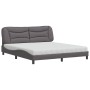 Bed with gray synthetic leather mattress 180x200 cm by vidaXL, Beds and slatted bases - Ref: Foro24-3208741, Price: 456,71 €,...