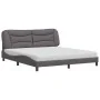 Bed with gray synthetic leather mattress 180x200 cm by vidaXL, Beds and slatted bases - Ref: Foro24-3208741, Price: 450,93 €,...